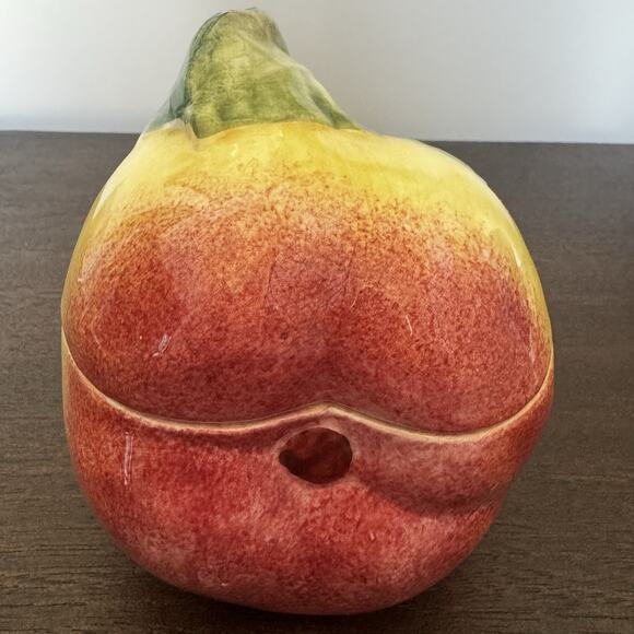 Vietri Apple Trinket Box Covered Dish w/ Lid Made In Italy Hand Painted Numbered - Picture 9 of 16